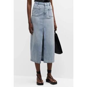 Frame denim midi skirt with front slit / size 34